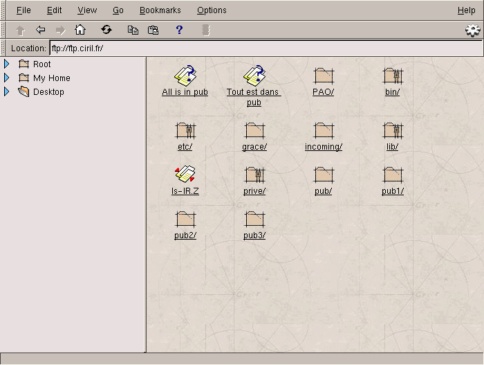 KFM at work on a FTP directory