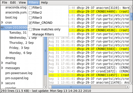 Log File Viewer - Enabling a Filter