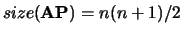 $size({\bf AP}) = n(n+1)/2$