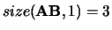 $size({\bf AB},1) = 3$