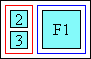 Diagram of ruby character layout in vertical mode with ruby text apearing vertically on the left of the base