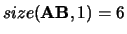 $size({\bf AB},1) = 6$