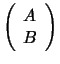 $ \left( \begin{array}{c}
A \\
B
\end{array} \right) $