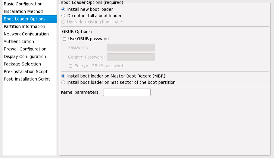 Boot Loader Options